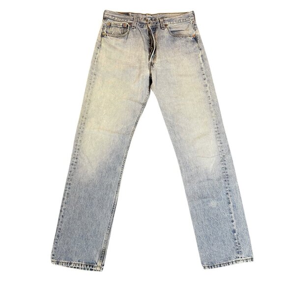 Vtg Levis 501 Distressed Faded Jeans Denim 90s 11/98 Size 34x34 (actual 33x33.5)